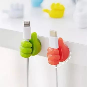 Multifunctional Clip Holder Thumb Hooks Wire Organizer Wall Hooks Hanger Strong Wall Storage Holder For Kitchen Bathroom 8 pcs