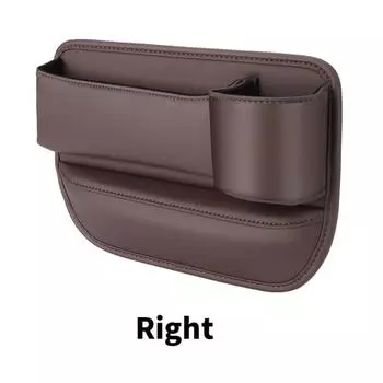 Multifunctional Crevice Side Storage Bag PU Leather Gap Filler Organizer for Crevice Stowing Tidy Brown-Right