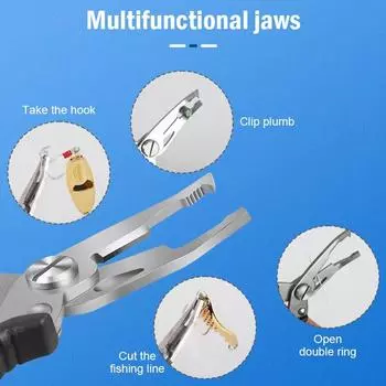 Multifunctional Fishing Pliers Tool Fishing Line Scissors Mini Fish Unhooker Tool Black Mouth Pliers Fishing Accessories синий