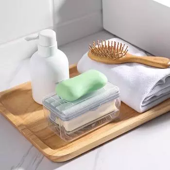 Multifunctional Soap Bubble Box With Cover Creative Household Soap Box Drain Roller Bubbler Laundry Free Hand Rub