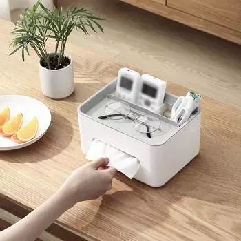 Multifunctional Tissue Box Napkin Holder Desk Organizer Remote Controller Glasses Pencil Holder Paper Towel Storage Box
