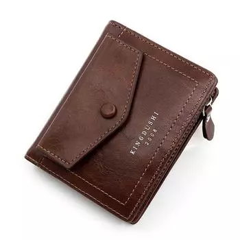 Multiple Card Men Folding Wallet PVC Short PU Purse Korean Style Solid Color Card Bag Dating