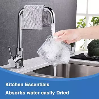 Multipurpose Wire Dishwashing Rags 10PCS Scrub Dish Cloths Reusable Cleaning Cloths For Wet And Dry Multifunctional Dish Washing