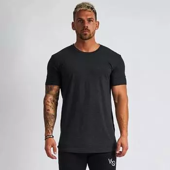 Muscle Fitness Brother Мужская летняя спортивная футболка для отдыха и фитнеса, однотонная легкая футболка с коротким рукавом M