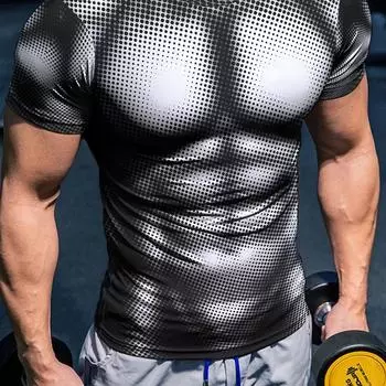 Muscle Funny 3D Printing Мужская футболка уличная мода короткие рукава повседневная ретро футболка мужская одежда большой размер повседневный топ футболка S