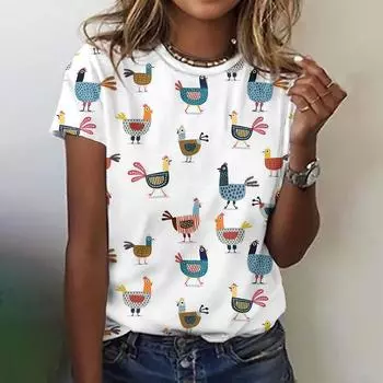 Mushroom Pattern 3d Printed Women s Casual Short-sleeved T-shirt, Harajuku T-shirt Top, Women s Clothing S