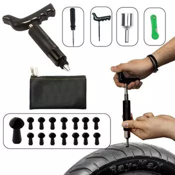 Mushroom Plugs for Tyre Kit | (Mini PK + 15 Plugs) | Spare Rubber Plugs for Car & Motorcycle Tyres | Durable, Leak-Proof Seal