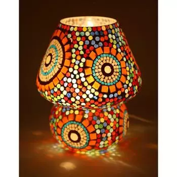 Mushroom Shaped Glass Table Lamp for Home Bar Restaurant Cafe Decoration