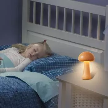 Mushroom Touch Lamp Kids Nightlight Table Lamp Wooden Desk Lamp LED Lights Ambient Lighting Night Lights Rechargeable Bedside CHINA