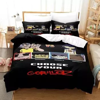 Music Gorillaz Bedding Set Single Twin Full Queen King Size Bed Set Aldult Kid Bedroom Duvetcover Sets 3D Print bed sheet set 70x133cm 2pcs