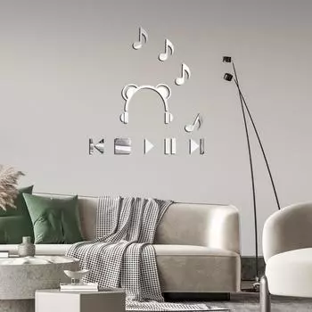 Music headphones mirror wall stickers dance music classroom layout three-dimensional acrylic room self-adhesive