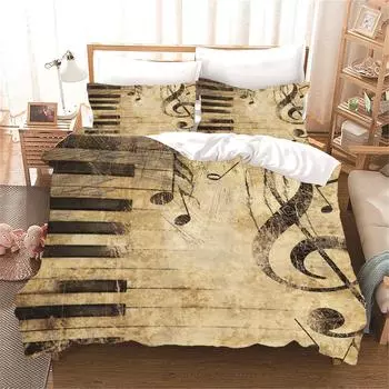Music Notes HD Tutte Large Постельное белье Пододеяльник 90 Матовый Ткань Материал EU single(135x200cm)