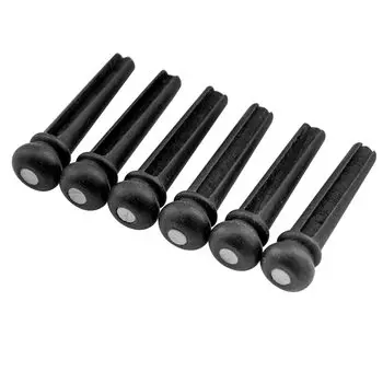 Musiclily Ebony Guitar Bridge Pin for Acoustic White Pearl Dot of Guitar, White/3mm (Set 6)
