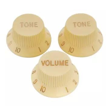 Musiclily Pro Strat Knob Set 1V2T Inch Standard USA Strat for Electric Guitar, Cream