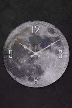 Muyika Moon Овальные настенные часы из настоящего стекла 36 см Pds-36