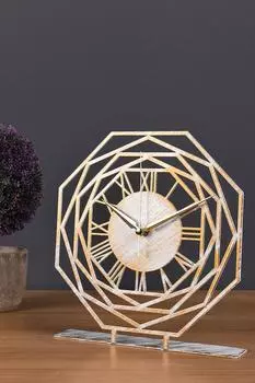 Muyika Repido Белые антикварные металлические настольные часы 25x23см Mms-m