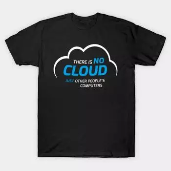 Мужчины Черная футболка с принтом Super Large TShirt нет-нет-облаков-просто-другие-компьютер No-Cut Трансферная бумага с принтом Хлопковая футболка S чёрный