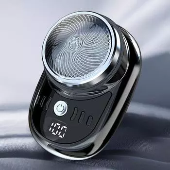 Мужская электробритва, аккумулятор, дисплей, USB перезаряжаемая мини-роторная бритва для путешествий, портативный беспроводной триммер для волос, инструмент для удаления бороды, подарок парню
