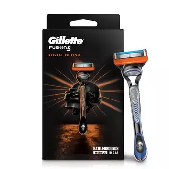 Мужская бритва Gillette Fusion для бритья и придания формы бороде с Battlegrounds Mobile India (BGMI) Ручка, 1шт.