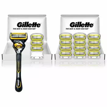 Мужская бритва Gillette ProShield Manual Shaving Razor, в комплект входят 16 запасных лезвий +