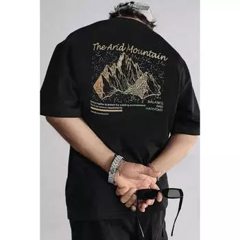 Мужская черная футболка-бойфренд Salas Arid Mountain Oversize