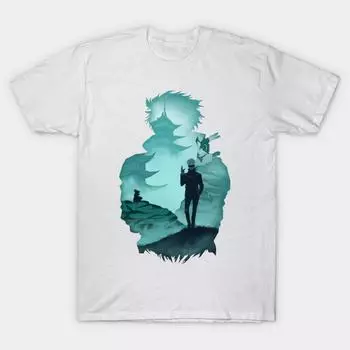 Мужская черная футболка с принтом Gojo Satoru No-Cut Transfer Paper Print Хлопковая футболка M белый