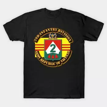 Мужская черная футболка с принтом, очень большая футболка arvn-2nd-infantry-div, хлопковая футболка с принтом на бумаге без вырезов XL чёрный