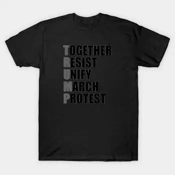 Мужская черная футболка с принтом, очень большая футболка together-resist-unify-march-protest-deux, хлопковая футболка с принтом на бумаге No-Cut Transfer Paper S чёрный