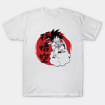 Мужская черная футболка с принтом, очень большая футболкаDRAGON BALL, хлопковая футболка с принтом на бумаге для переноса без вырезания L белый
