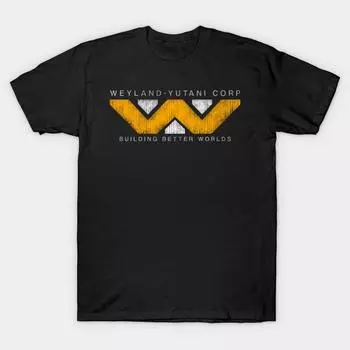 Мужская черная футболка с принтом, очень большая футболка Weyland Yutani - хлопковая футболка с принтом в стиле гранж No-Cut Transfer Paper 3XL чёрный