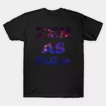 Мужская черная футболка с принтом, очень большая футболка zen-as-f-and No-Cut Transfer Paper Print Cotton Tshirt L чёрный