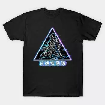 Мужская черная футболка с принтом, очень большая футболка с принтом The Major No-Cut Transfer Paper Print Cotton Tshirt S чёрный