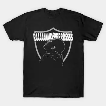 Мужская черная футболка с принтом, очень большая футболка AP RAIDERS, хлопковая футболка с принтом на бумаге без вырезания S чёрный