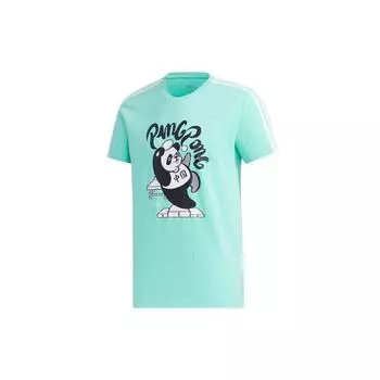 Мужская футболка Adidas NEO Panda Playing Ping Pong с принтом Slim Fit, темно-бирюзовая GK1553 L