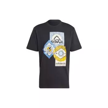 Мужская футболка Adidas Originals Adventure FC с горным принтом, черная HR4222 S