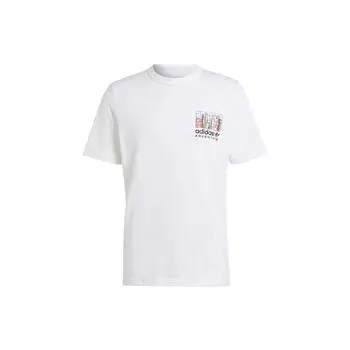 Мужская футболка Adidas Originals Adventure с графическим принтом и буквенным логотипом, белая IJ0701 XS