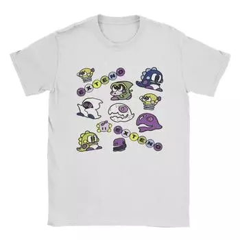 Мужская футболка Bubble Bobble Game, 100% хлопок, новинка, футболки с коротким рукавом и круглым вырезом, футболки больших размеров S чёрный