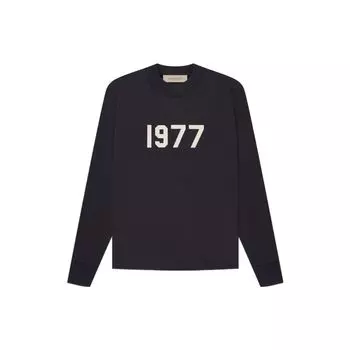 Мужская футболка Fear of God Essentials 1977 Series SS22 с длинными рукавами и бархатной нашивкой с логотипом Iron FOG-SS22-140 L