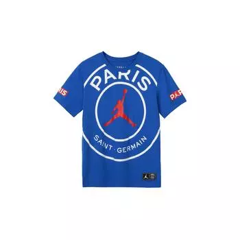 Мужская футболка Jordan SS20 PSG с логотипом, синяя BQ8385-480 L