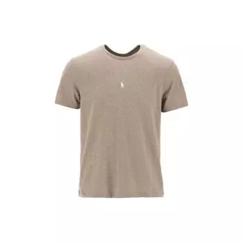 Мужская футболка Polo Ralph Lauren с вышитым логотипом, круглым вырезом и короткими рукавами, светло-коричневая, 710839046-045 S