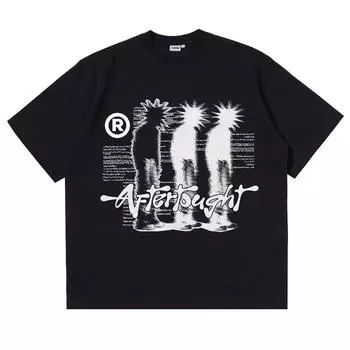 Мужская футболка с графическим принтом большого размера Shadow Y2k Streetwear Top с коротким рукавом Футболка в стиле хип-хоп Harajuku Vintage Aesthetic Clothing S белый