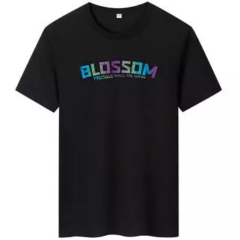 Мужская футболка с короткими рукавами Blossom, хлопковая футболка с круглым вырезом, S-6XL S