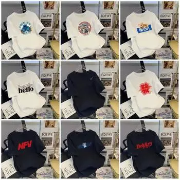 Мужская футболка с надписью Tide, корейская версия свободного покроя, короткий рукав, большой размер, топ для мужчин, короткий рукав M