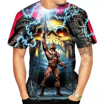 Мужская футболка с принтом 3d He Man Masters Of The Universe Футболка для мужчин и женщин Модные футболки Футболка в стиле аниме Футболка с принтом хип-хопа Футболки с графикой S