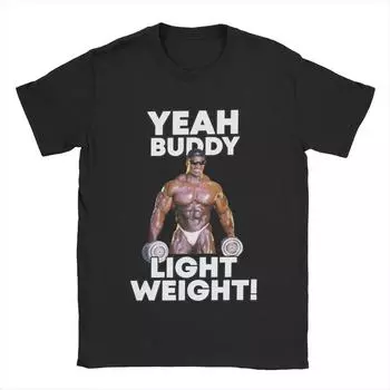 Мужская футболка Yeah Buddy Light Weight Ronnie Coleman, 100% хлопок, повседневная футболка с коротким рукавом и круглым вырезом, футболки с принтом S чёрный