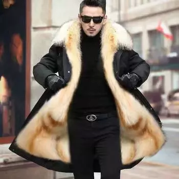 Мужская куртка Pike Suit средней длины, теплая кожаная куртка большого размера из искусственного меха M