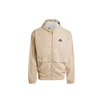 Мужская куртка с длинным рукавом и капюшоном с логотипом Adidas, верхняя одежда бежевого цвета IS9284 L