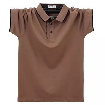 Мужская летняя рубашка поло 7XL - Большой размер, хлопок, короткий рукав, отложной воротник L темно-серого