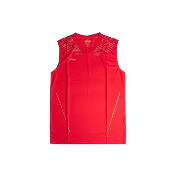 Мужская майка без рукавов с V-образным вырезом и логотипом Li Ning, красная AVSQ145-1 M