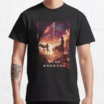 Мужская мода повседневная футболка с коротким рукавом Bungou Stray Season Black Tees Oversize-футболки S чёрный
